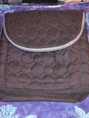 Quilted Black Crossbody Bag with Curved Flap